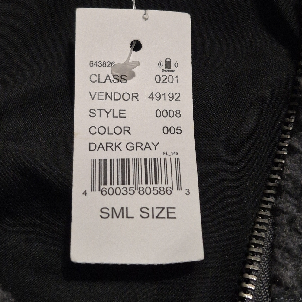 NWT PACSUN DARK GRAY UNISEX  Fleece Zip-Up Jacket...Size:S -SML - Picture 12 of 13